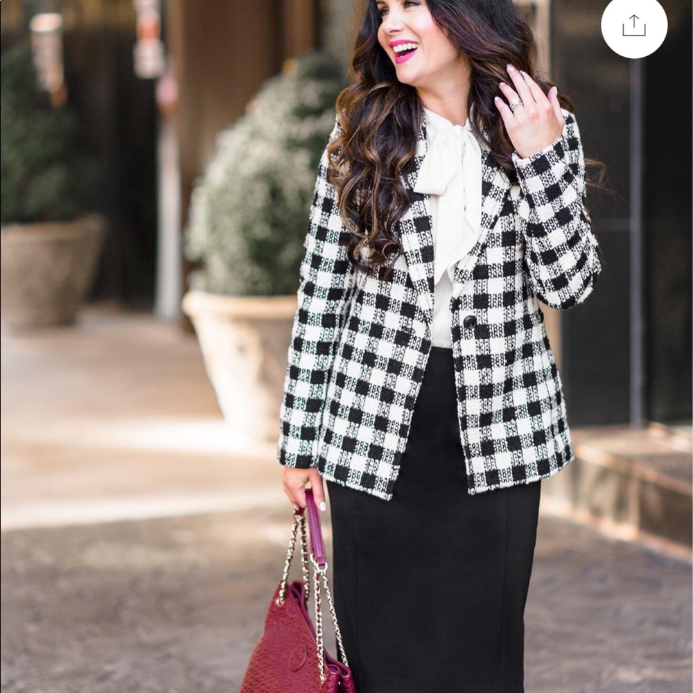 EUC Ann Taylor Checked Coat